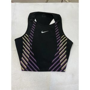 Womens Nike Power Runway Cropped Tight Fit Running Top CU3222-010 Sz M